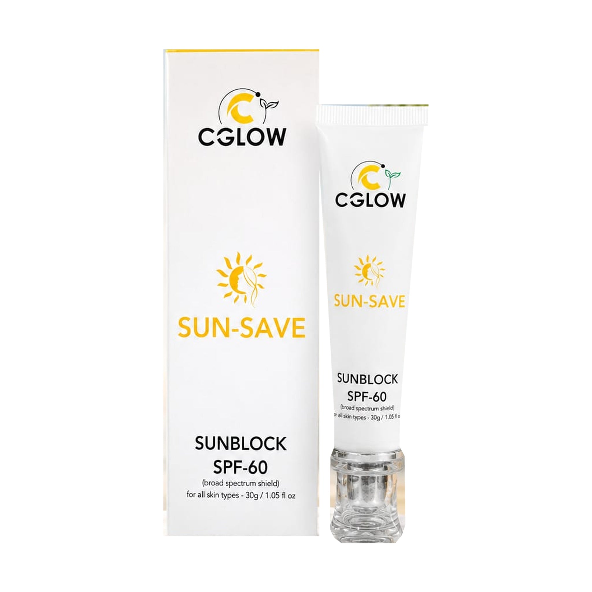 CGlow Sun-Save Sunblock SPF-60 - Broad Spectrum Shield for All Skin Types