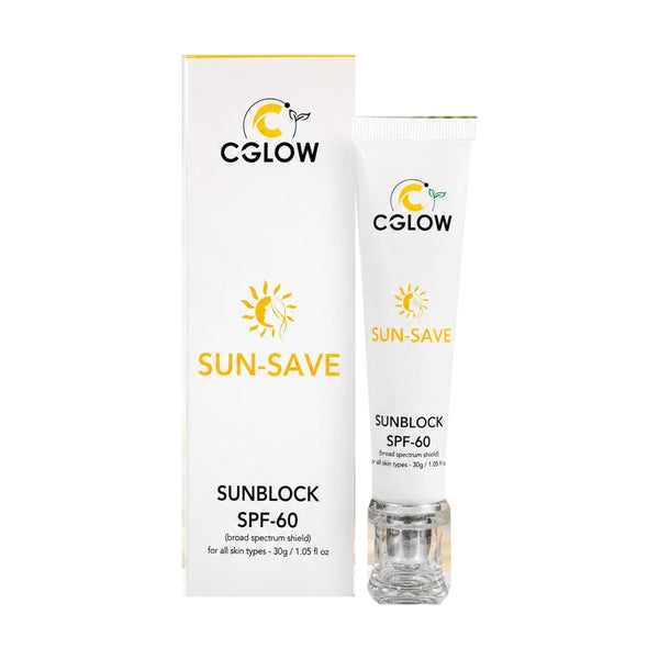 CGlow Sun-Save Sunblock SPF-60 - Broad Spectrum Shield for All Skin Types